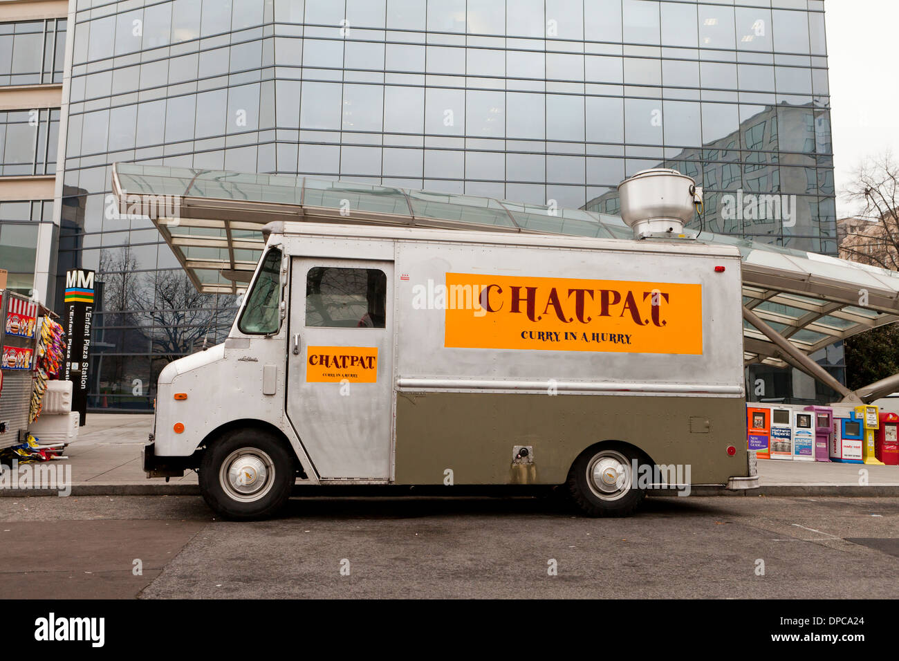 Curry Indien camion alimentaire - USA Banque D'Images