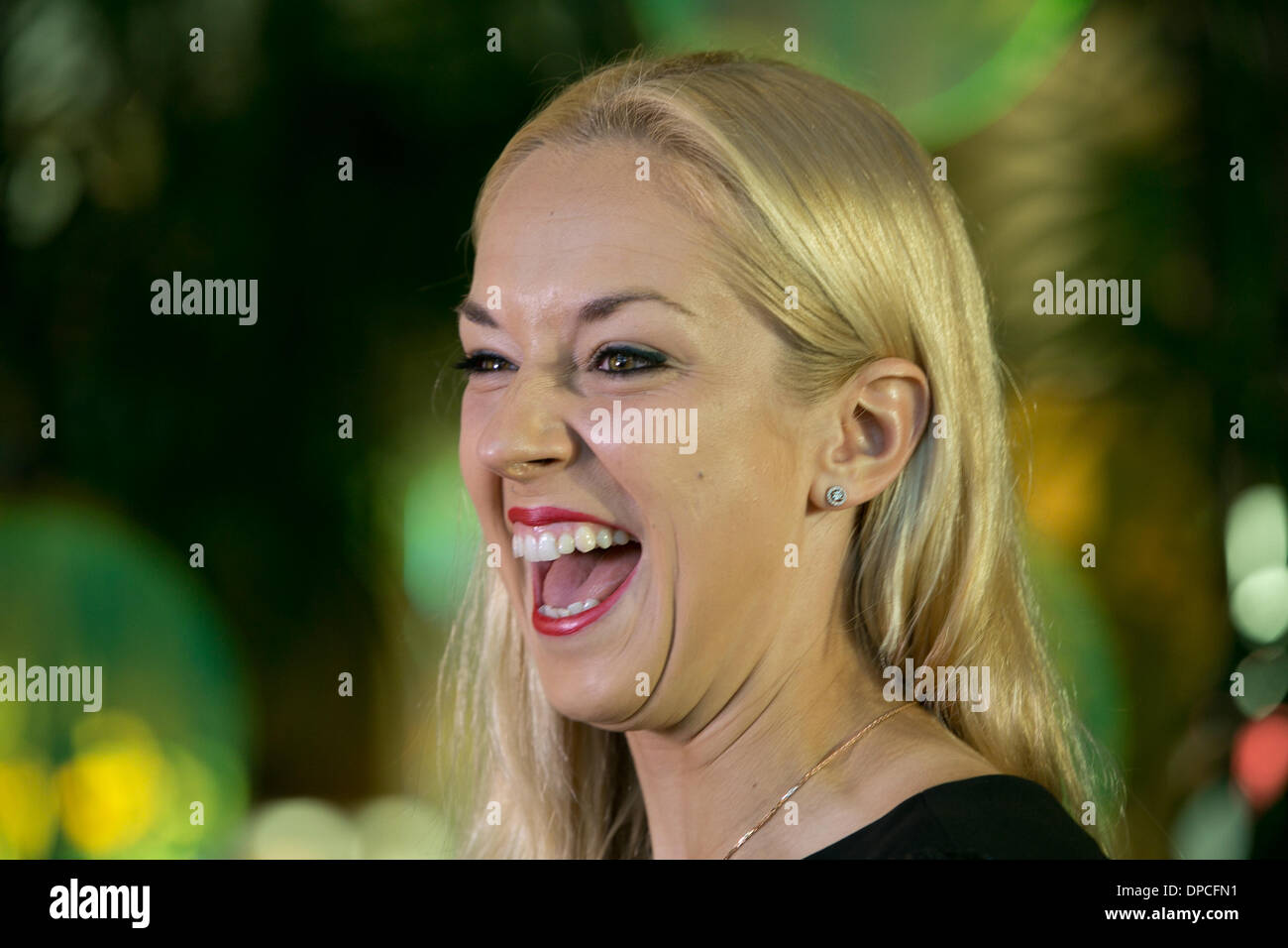 Sabine Lisicki au joueurs ING parti, couronne, Melbourne, 12 janvier 2014. Banque D'Images Sabine Lisicki au joueurs ING parti, couronne, Melbourne, 12 janvier 2014. Banque D'Images