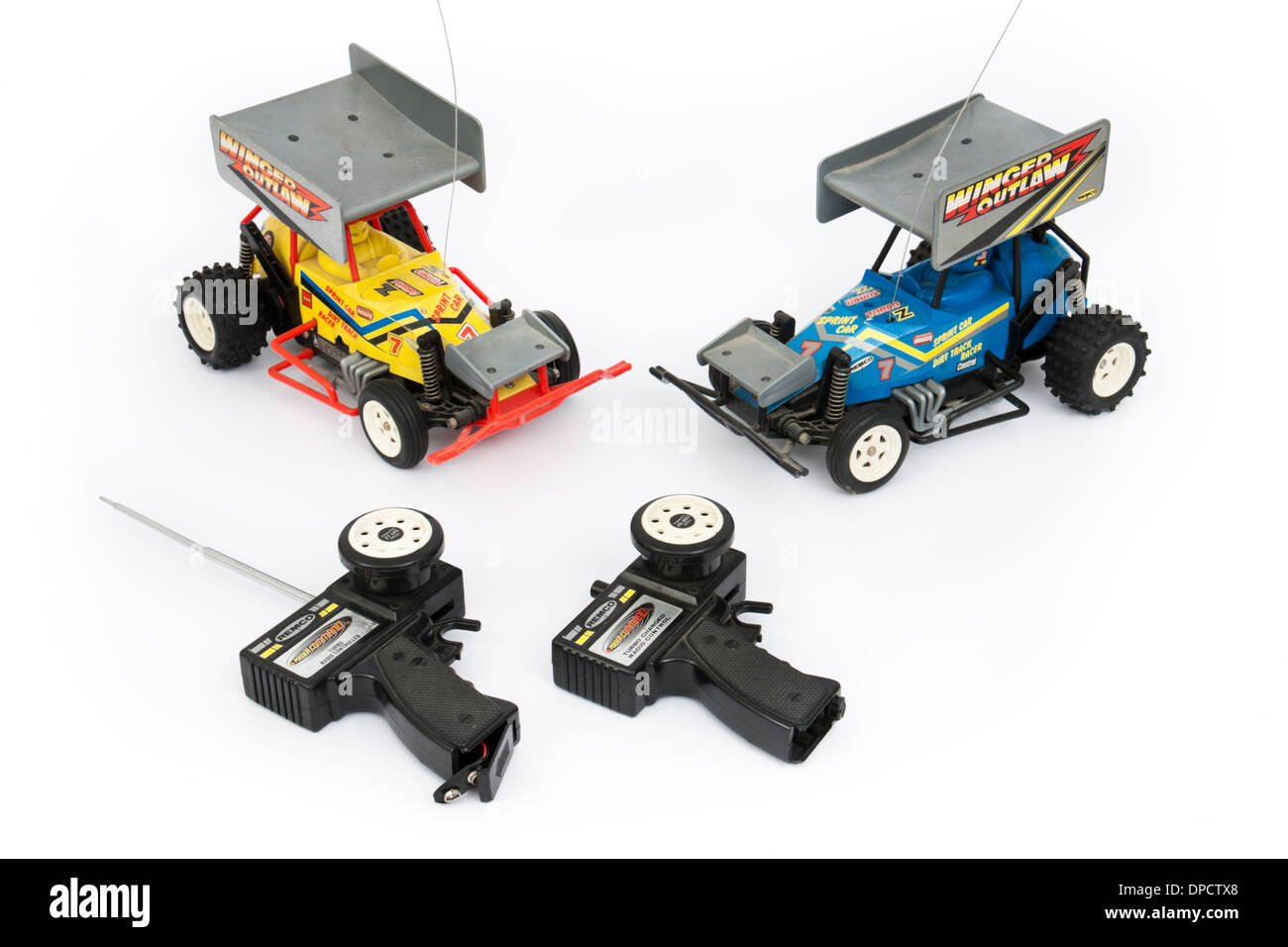 Paire de vintage des années 1980 Winged Outlaw radio-commandée par Remco sprint cars (Azrak-Hamway International Inc) Banque D'Images