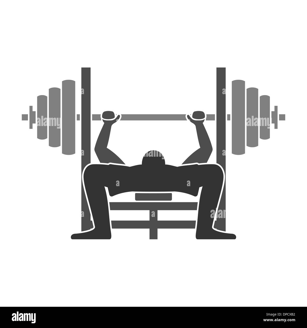 Icône bench press Banque D'Images