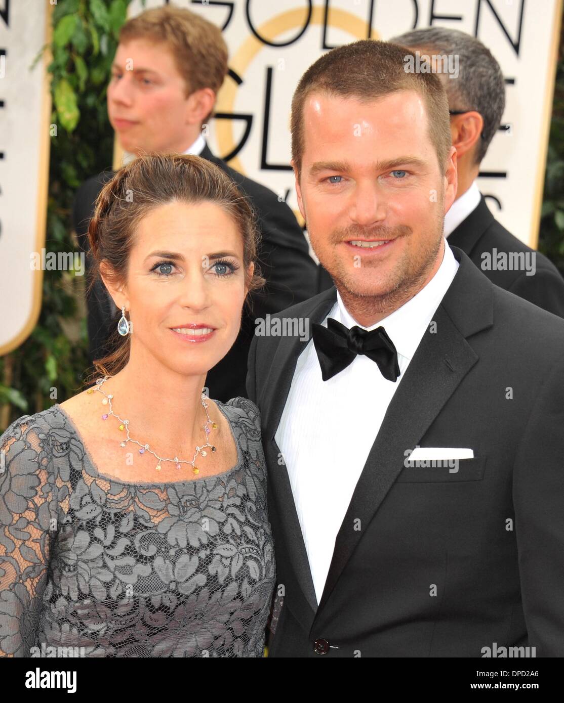Los Angeles, Californie, USA. . 12Th Jan, 2014. Caroline Fentress, Chris O'Donnell devant le hall des arrivées pour 71e Golden Globe Awards - Arrivals 2, le Beverly Hilton Hotel, Los Angeles, CA, 12 janvier 2014. Credit : Linda Wheeler/Everett Collection/Alamy Live News Banque D'Images