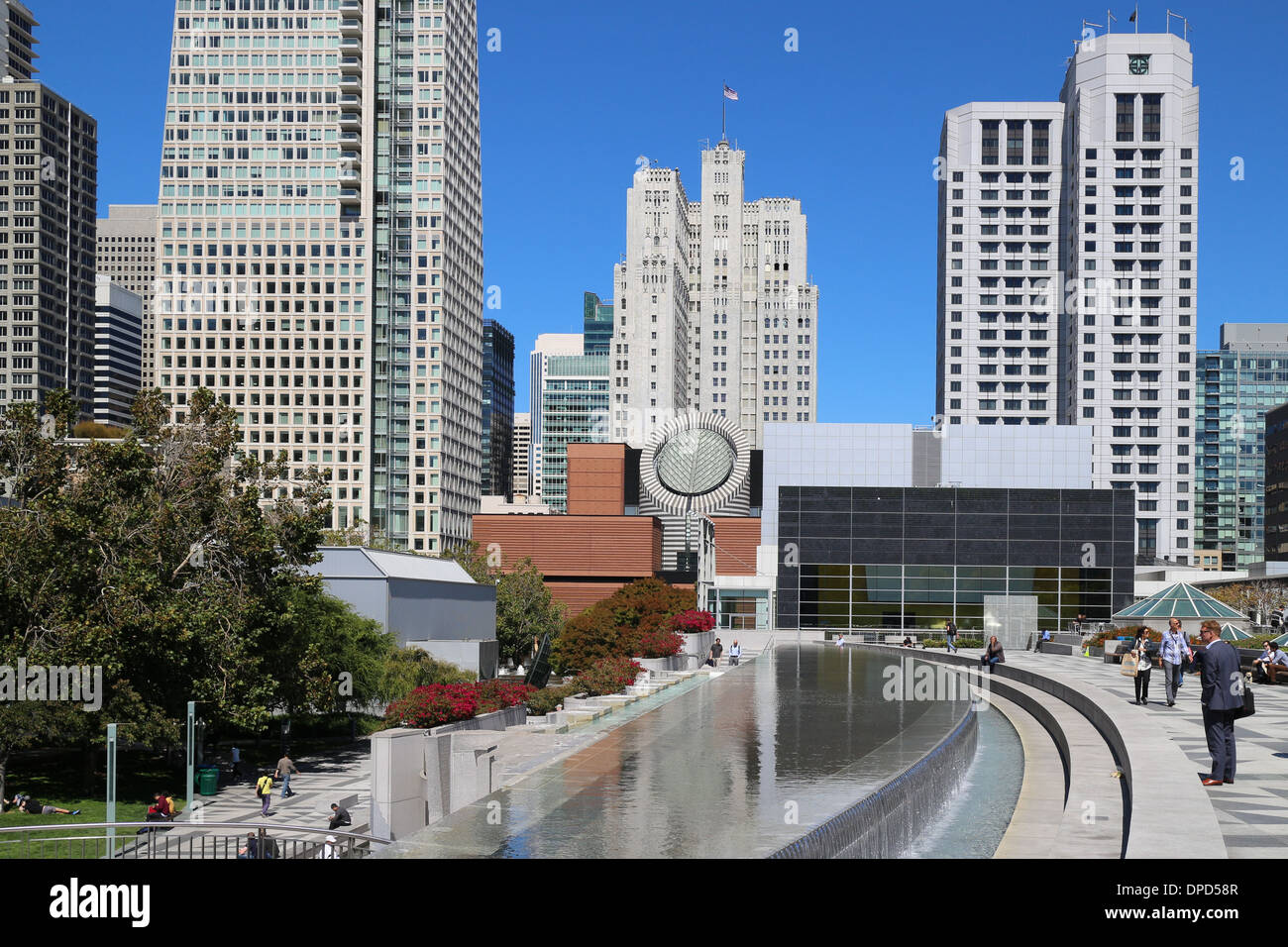 Les jardins Yerba Buena à San Francisco pendant le printemps Banque D'Images