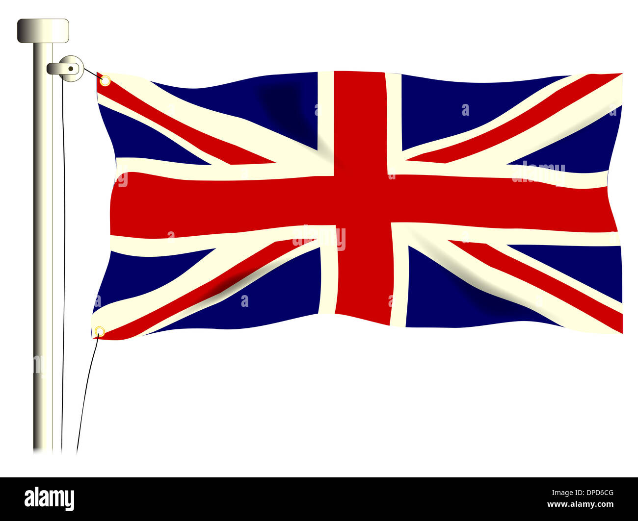 L'Union Britannique Drapeau, ou Union Jack lorsqu'il est utilisé à bord des navires, isolé sur blanc. Banque D'Images