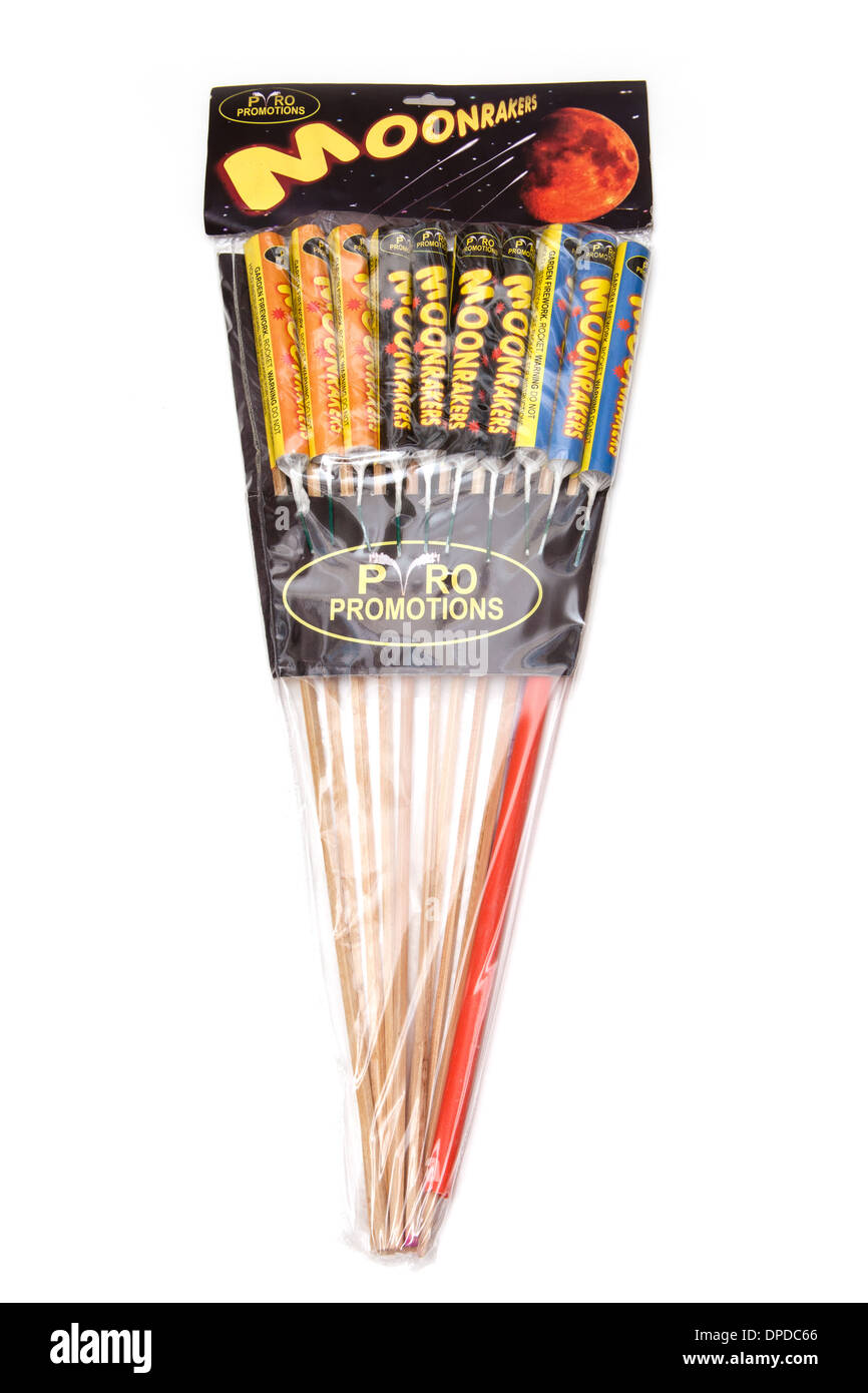 Des fusées d'artifice isolated on a white background studio. Banque D'Images