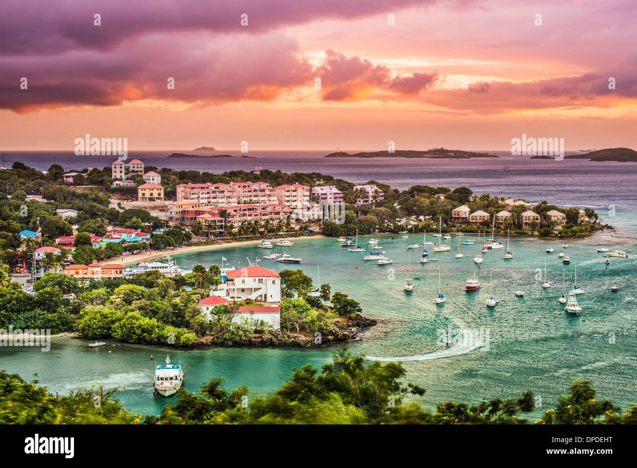 Cruz Bay, Saint John, îles Vierges américaines. Banque D'Images