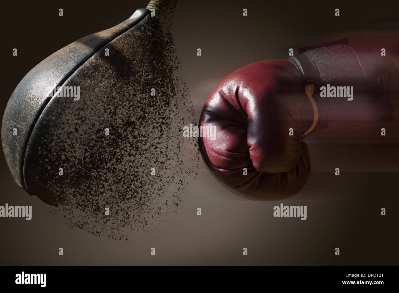 Close up boxer et sac avec blurred motion Banque D'Images