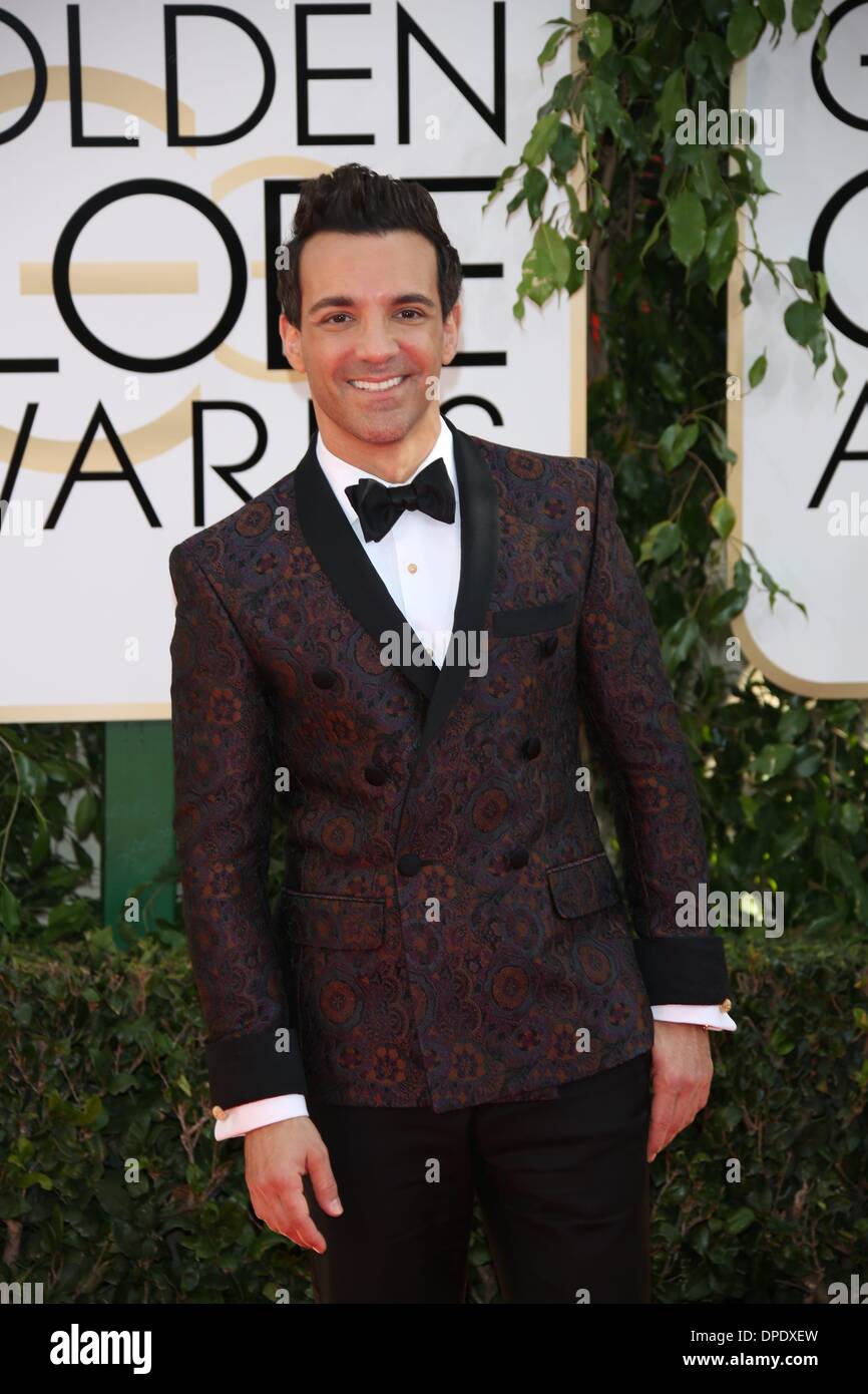 Los Angeles, USA. Jan 11, 2014. L'éditeur de magazine de mode d'origine grecque, consultant, styliste et personnalité de la télévision George Kotsiopoulos participe à la 71e Golden Globe Awards annuels aka Golden Globes à l'hôtel Beverly Hilton à Los Angeles, USA, le 12 janvier 2014. Photo : Hubert Boesl/dpa/Alamy Live News Banque D'Images