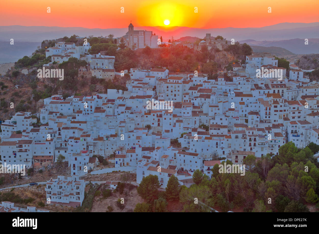 Casares, Espagne Malaga, village blanc près de Gibraltar, fondée au 12e siècle Banque D'Images