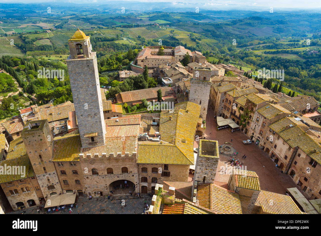 Vue aérienne de San Gimignano, Toscane, Italie Banque D'Images