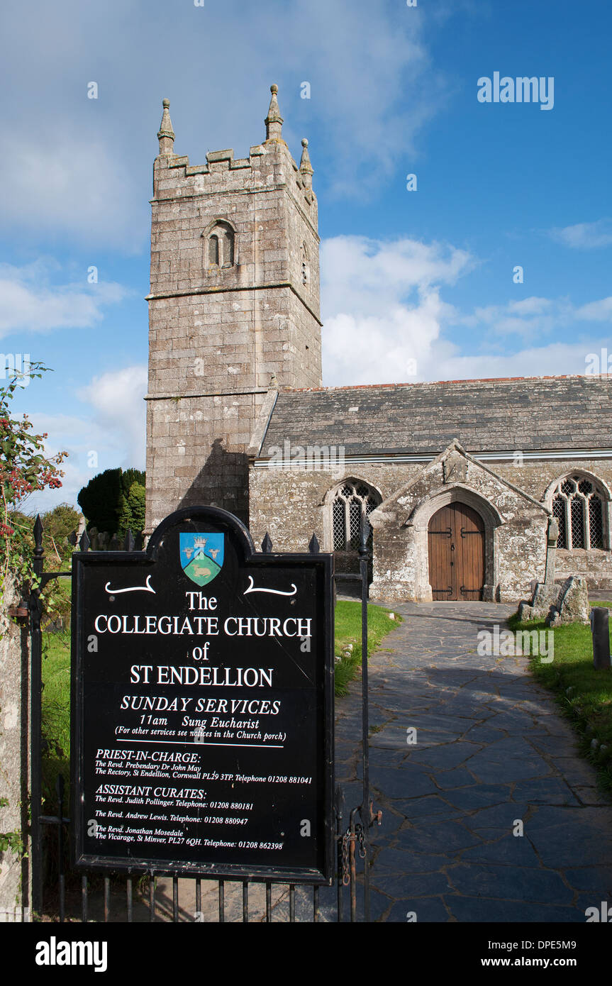 Eglise st.endellion, Cornwall, uk Banque D'Images