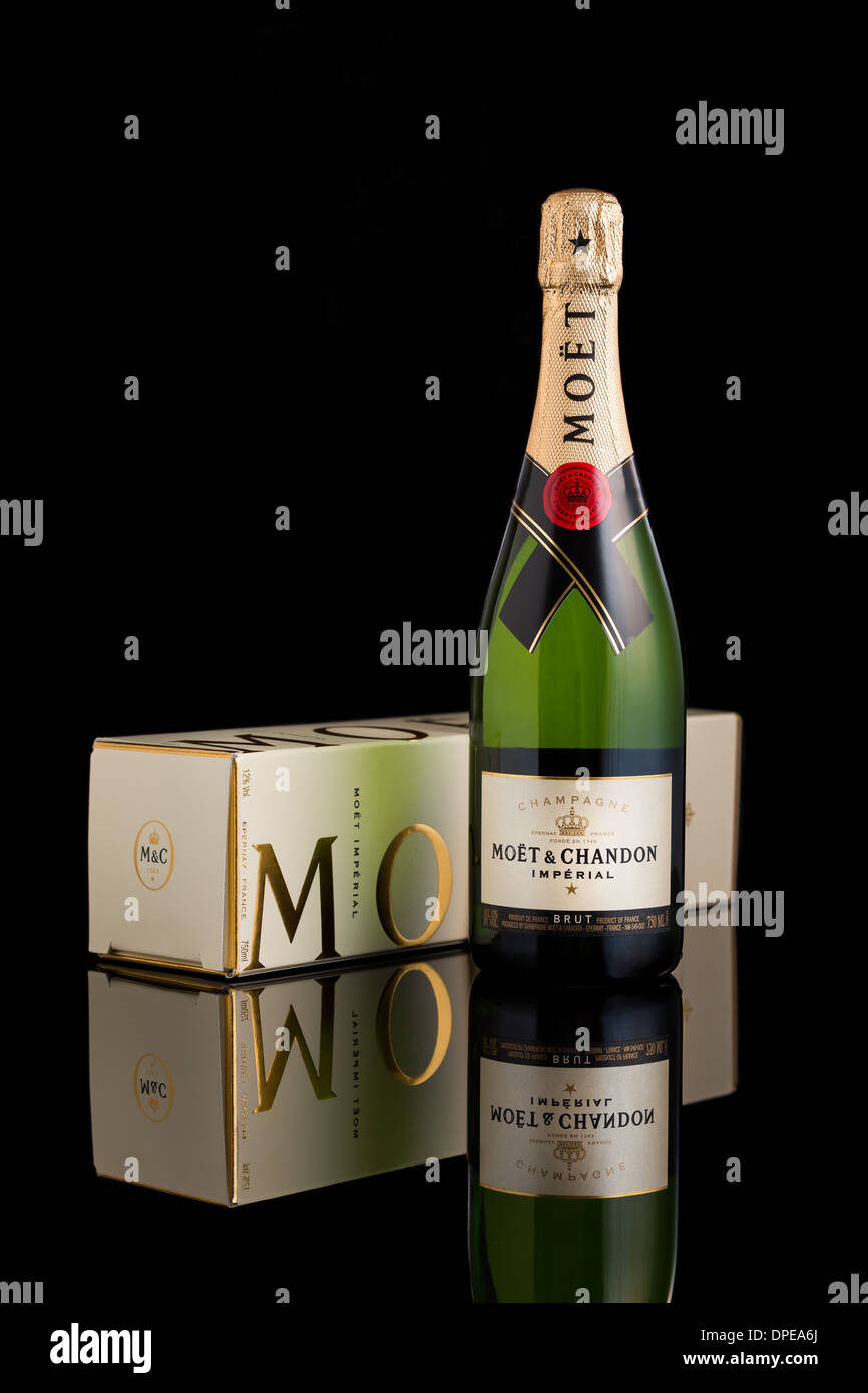 Bouteille de champagne Moët & Chandon Banque D'Images