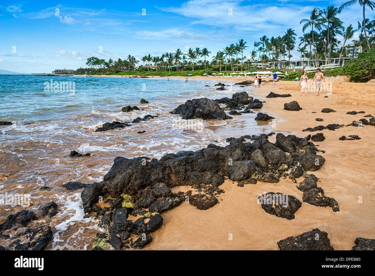 Belle et idyllique plage de Napili Maui, Hawaii. Banque D'Images