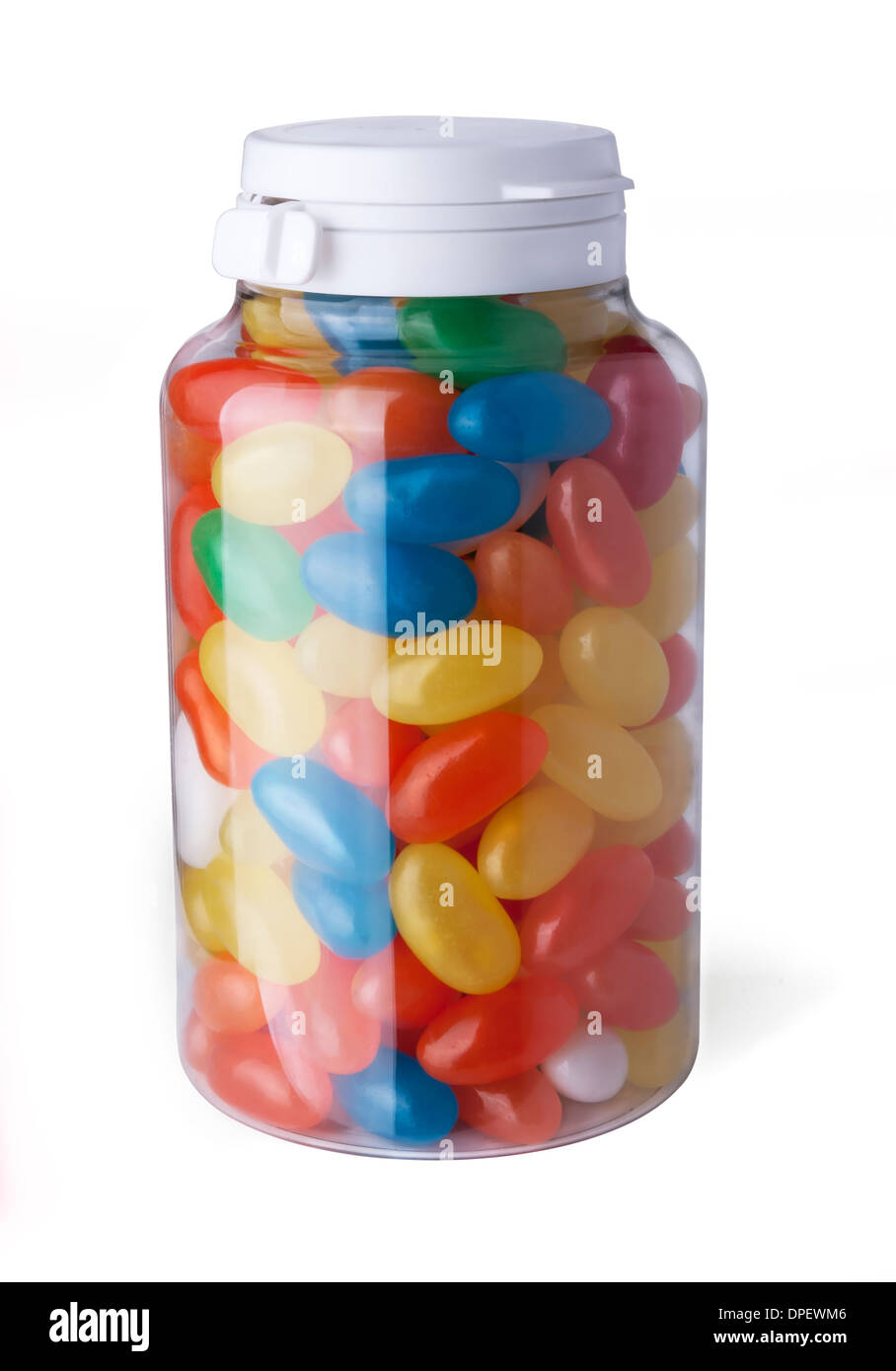 Jelly Beans en banque sur un fond blanc Banque D'Images