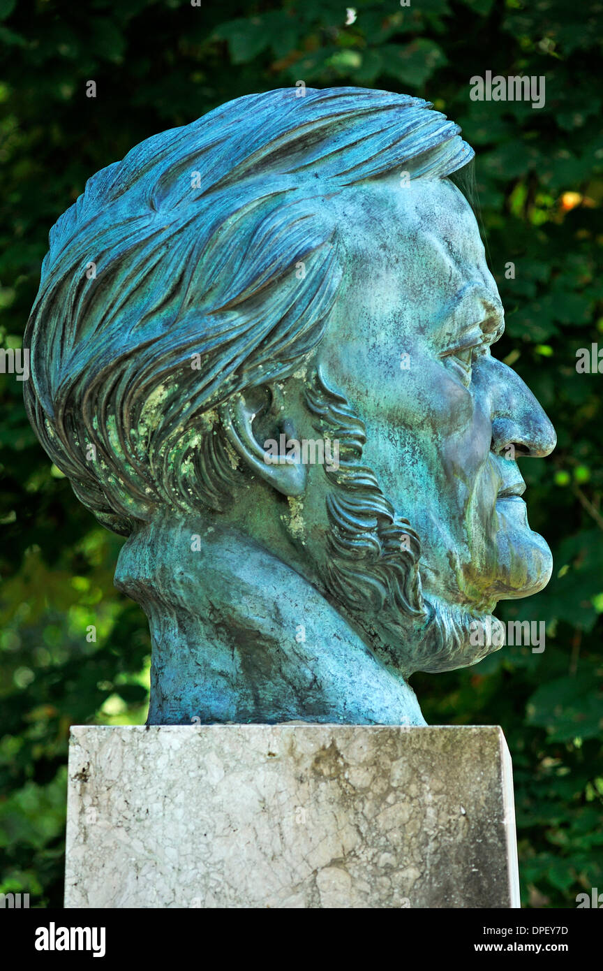 Buste en bronze du compositeur Richard Wagner, Arno Brecker, Festival pré, Bayreuth, en Bavière, Allemagne Banque D'Images