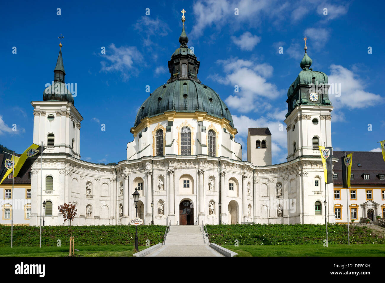 Abbaye Bénédictine Baroque, église, abbaye, Ettal Ettal, Haute-Bavière, Bavière, Allemagne Banque D'Images