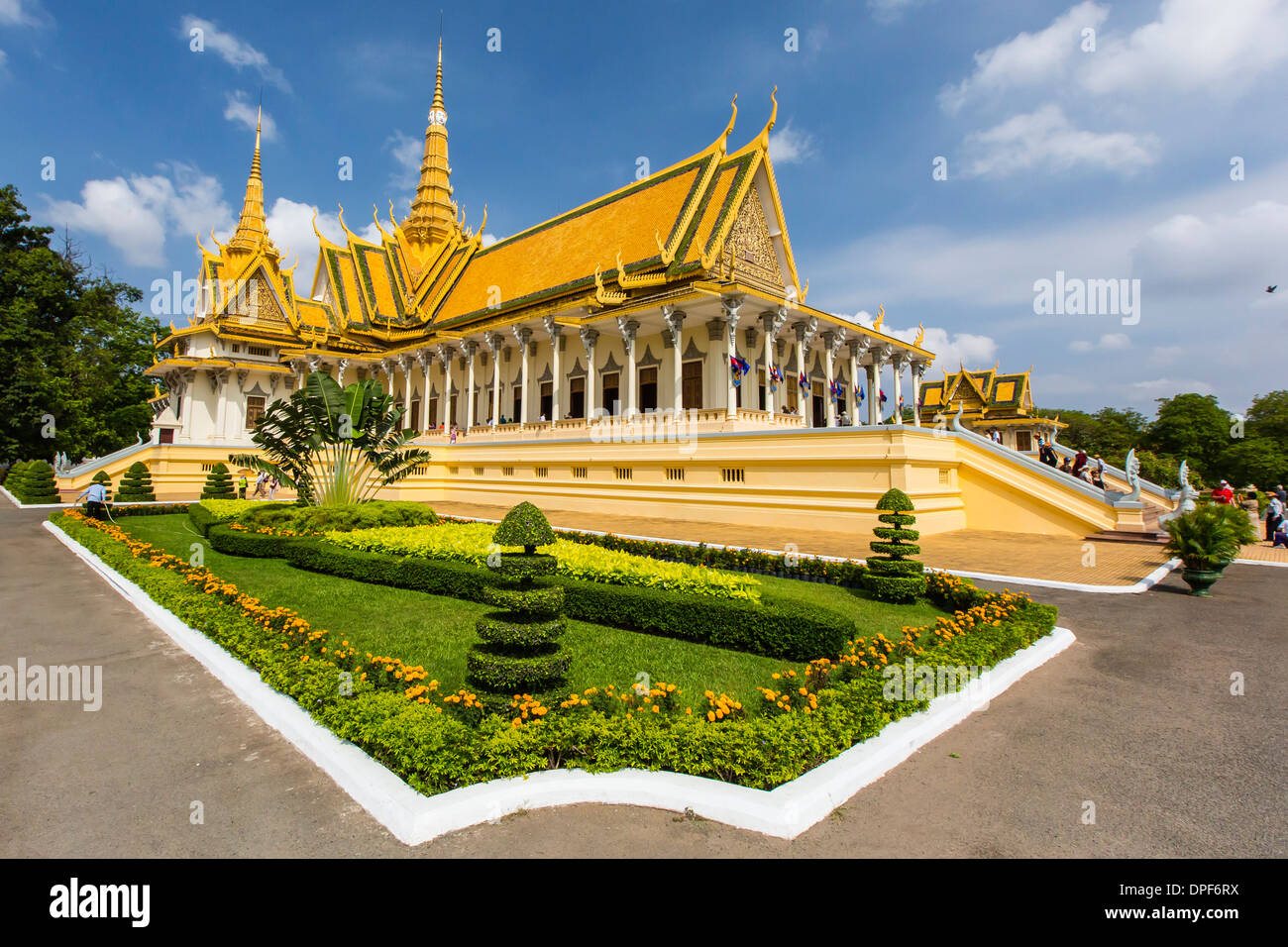 Salle du trône du Palais Royal, dans la capitale de Phnom Penh, Cambodge, Indochine, Asie du Sud, Asie Banque D'Images