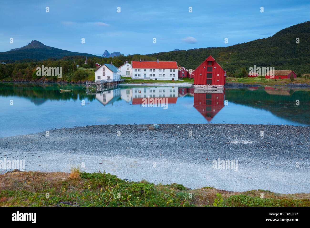 L'ancien centre commercial de Kjerringoy, Nordland, Norvège, Scandinavie, Europe Banque D'Images