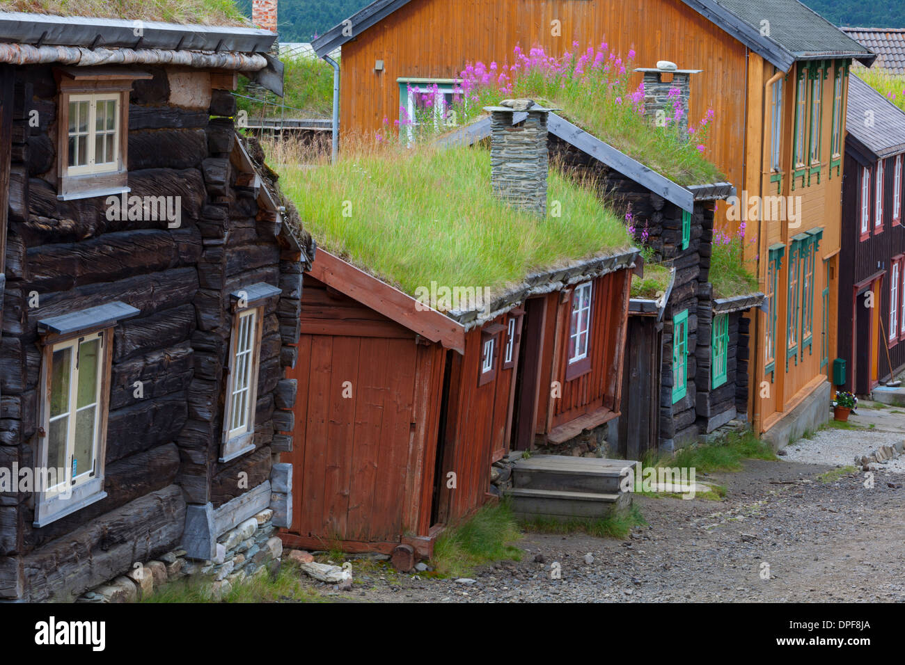 L'ancienne ville minière de Røros, comté, district de Gauldal Sor-Trondelag, Norway, Scandinavia, Europe Banque D'Images