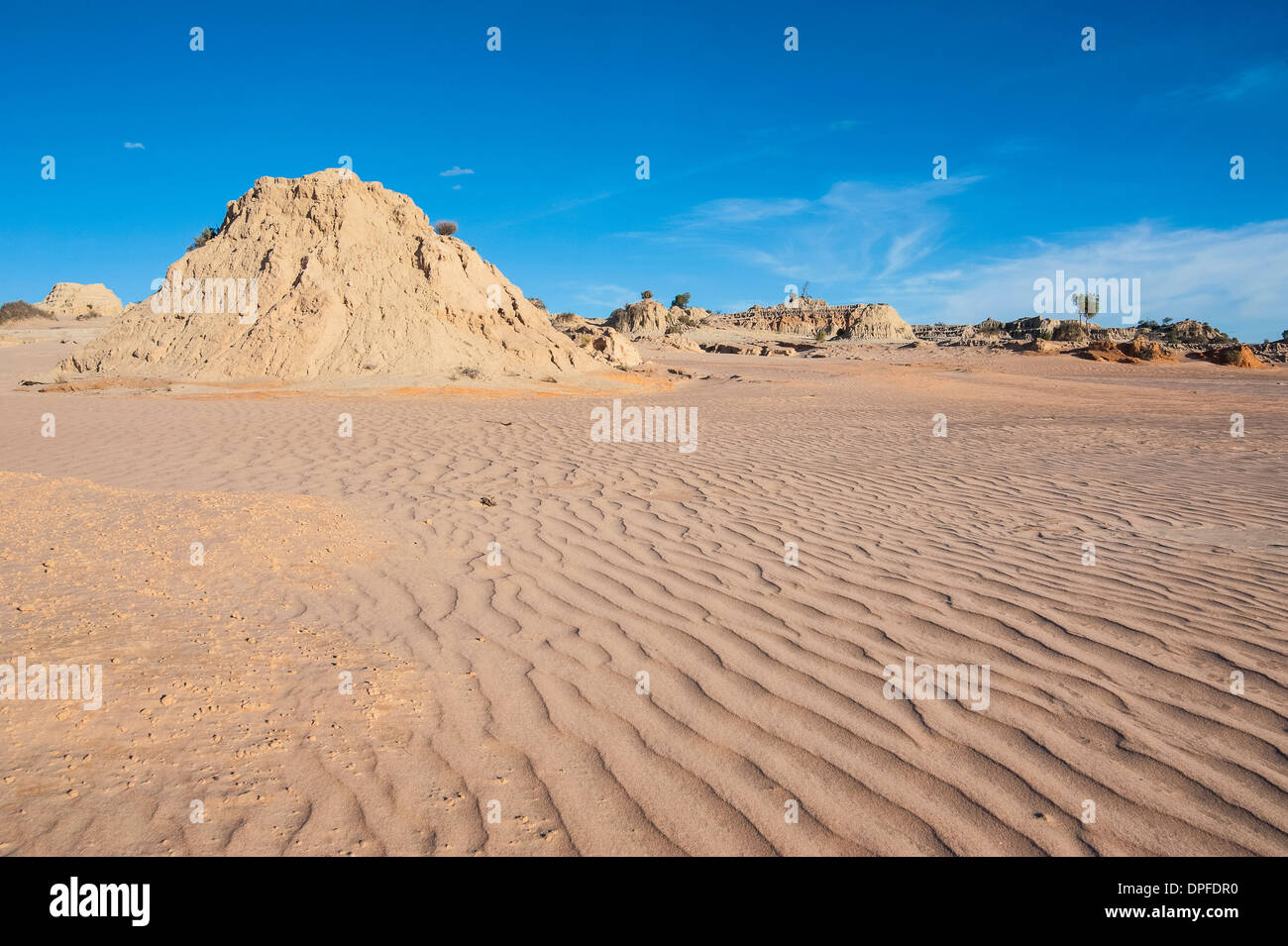 Murs de la Chine, une série de lunettes dans le parc national de Mungo, Région des lacs Willandra, Site de l'UNESCO, Victoria, Australie Banque D'Images