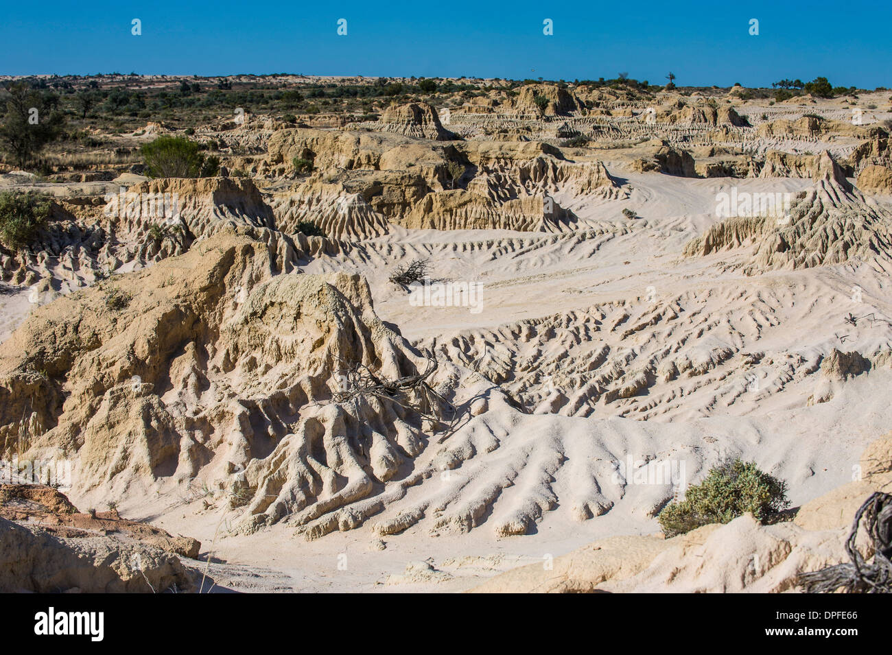 Murs de la Chine, une série de lunettes dans le parc national de Mungo, Région des lacs Willandra, Site de l'UNESCO, Victoria, Australie Banque D'Images