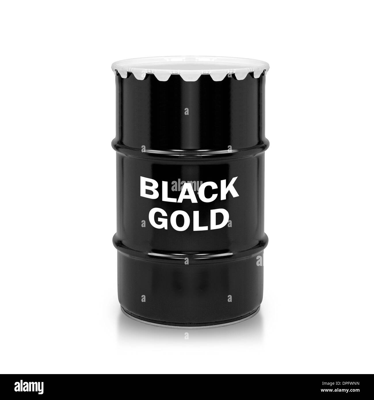 Le baril de pétrole et de l'huile sur fond blanc isolé. (With clipping path) travail Banque D'Images