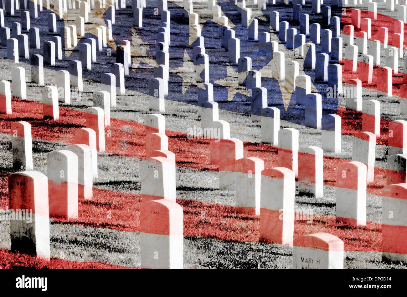 Le cimetière d'Arlington et pierres tombales de soldats Banque D'Images