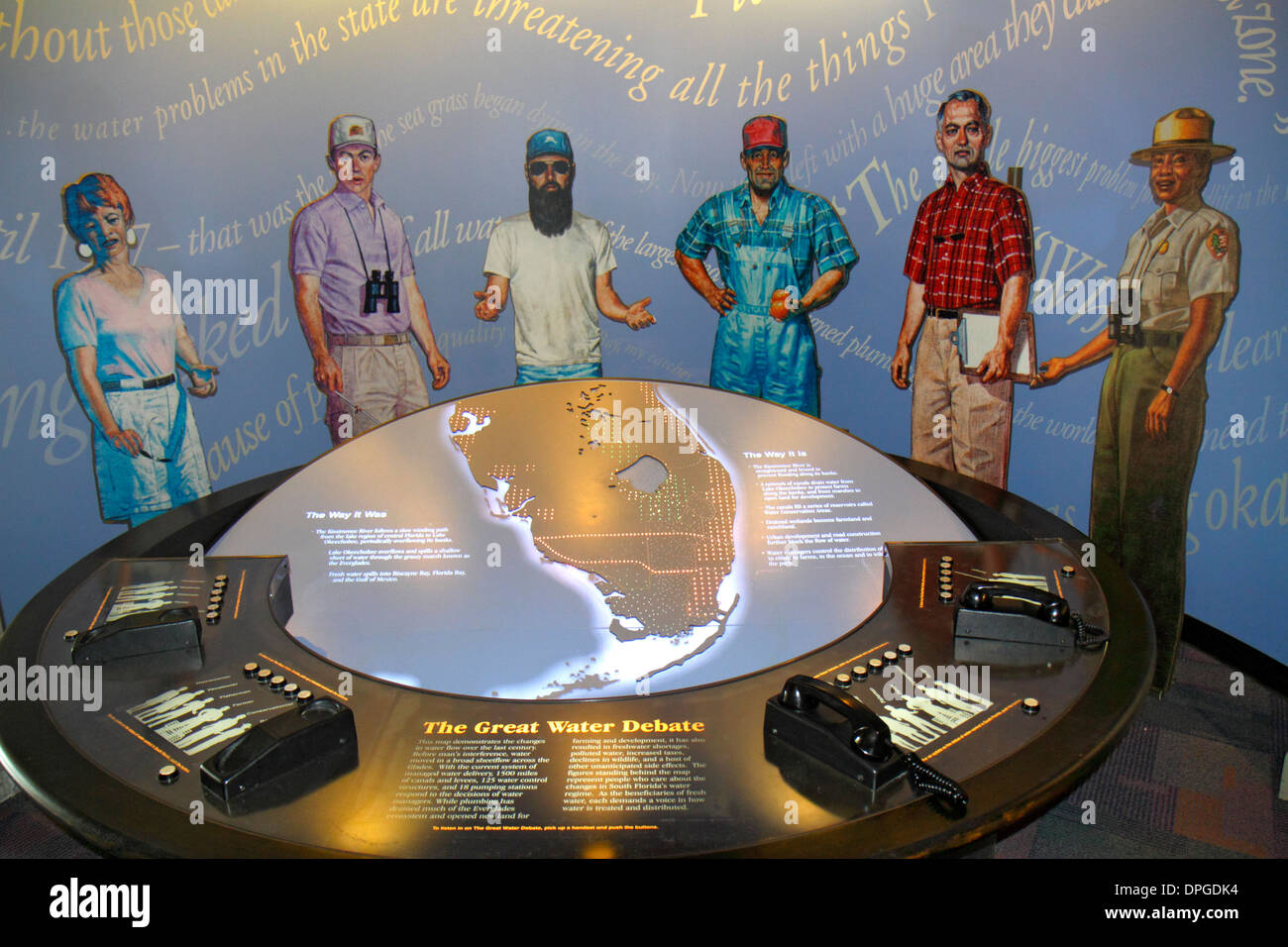 Miami Florida,Parc national des Everglades,Ernest COE Visitor Centre,centre,exposition collection débat sur l'utilisation de l'eau,carte,musée,FL131031030 Banque D'Images
