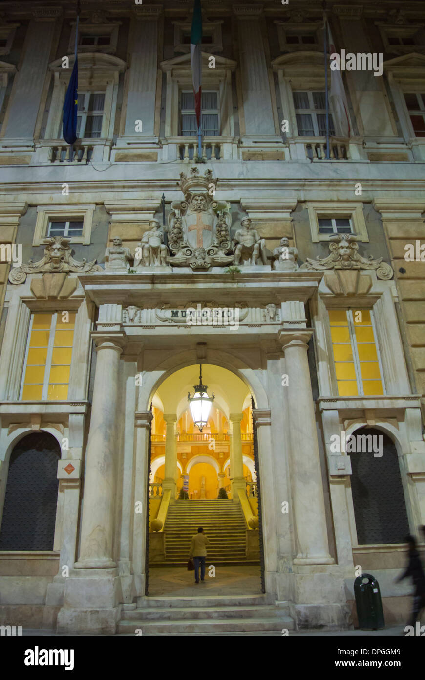 Palazzo Tursi immobilier de ville et Musei di Strada Nova rue Via Garibaldi musée centro storico la vieille ville de Gênes Italie Banque D'Images