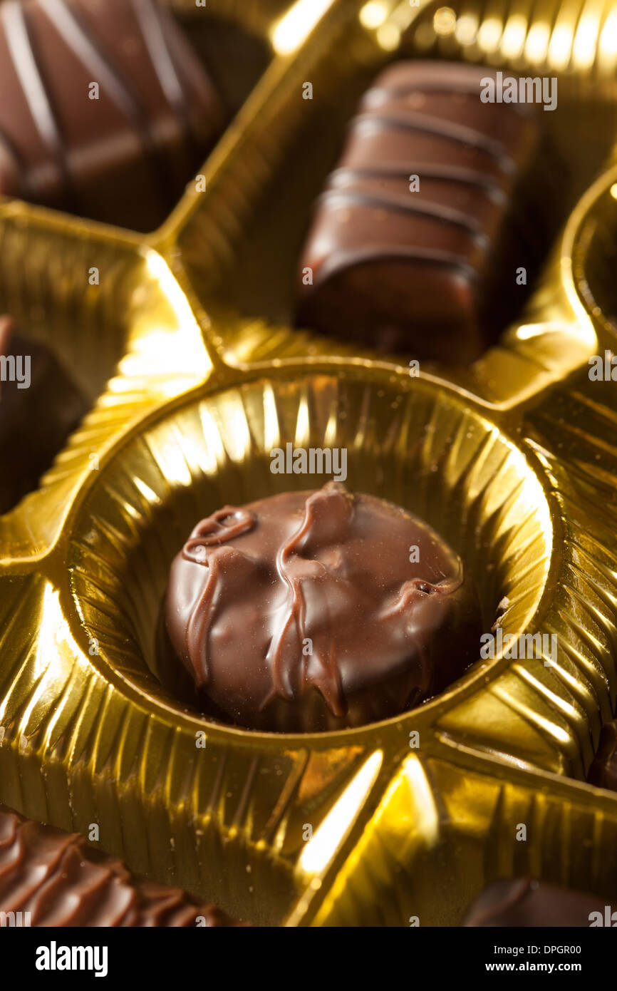 Boîte de fantaisie de chocolats pour la Saint-Valentin Banque D'Images