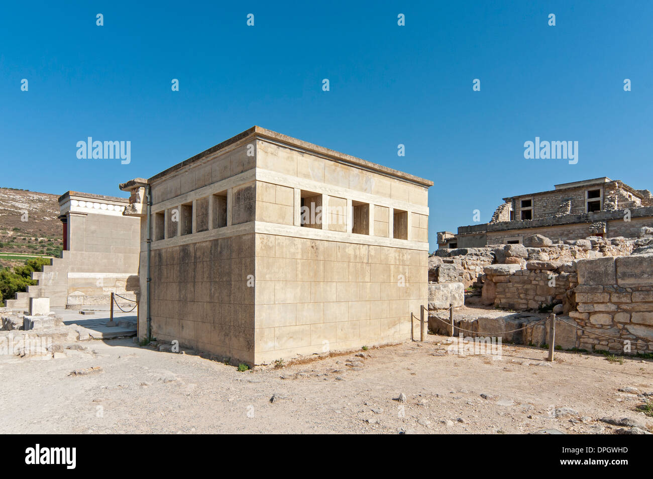 La Maison de la douane avec le nord du bassin Lustral, Palais de Knossos, Héraklion, Crète, Grèce Banque D'Images