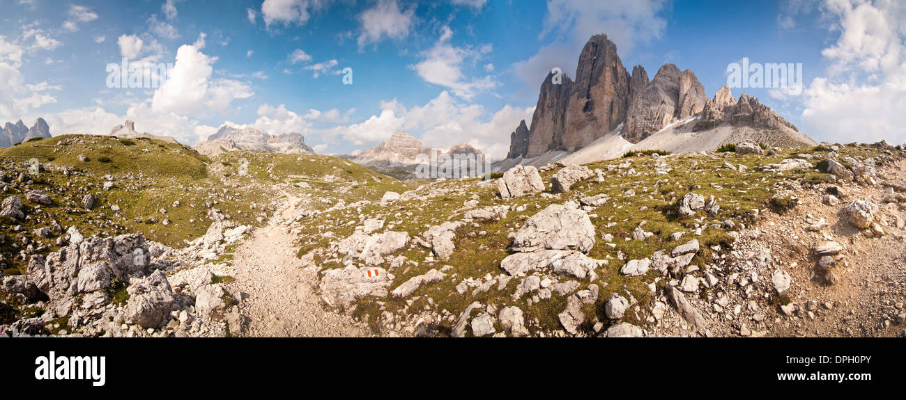 Panorama - Photo de Tre Cime - Dolomite - Italie Banque D'Images