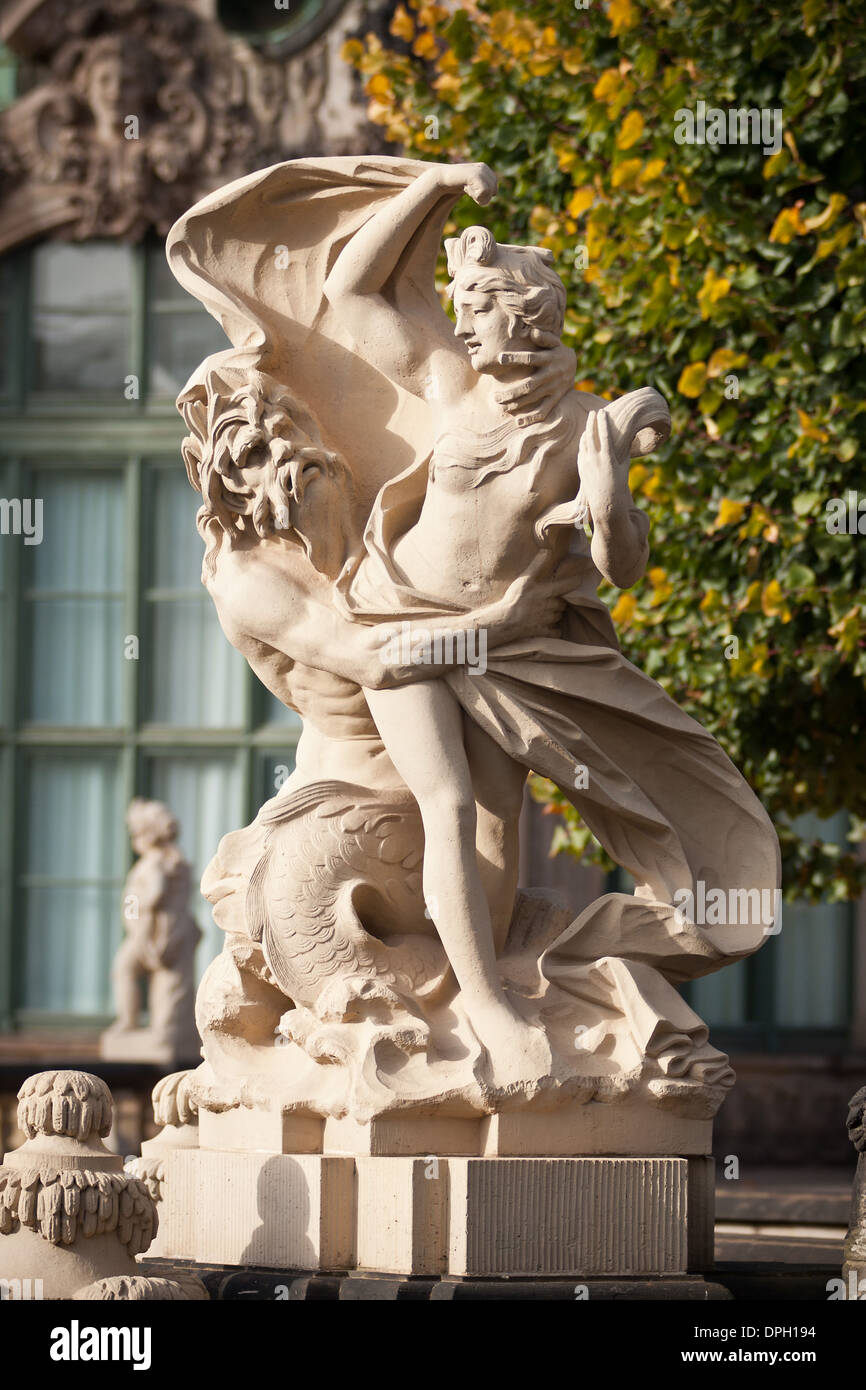 Statue au zwinger, Dresden Banque D'Images
