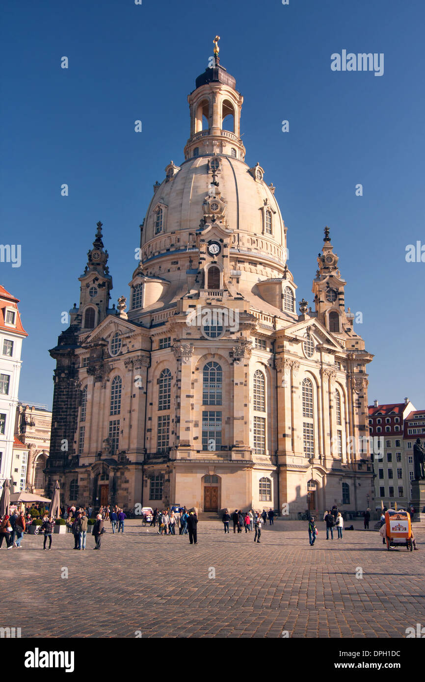 L'église Frauenkirche- Dresde - Allemagne Banque D'Images