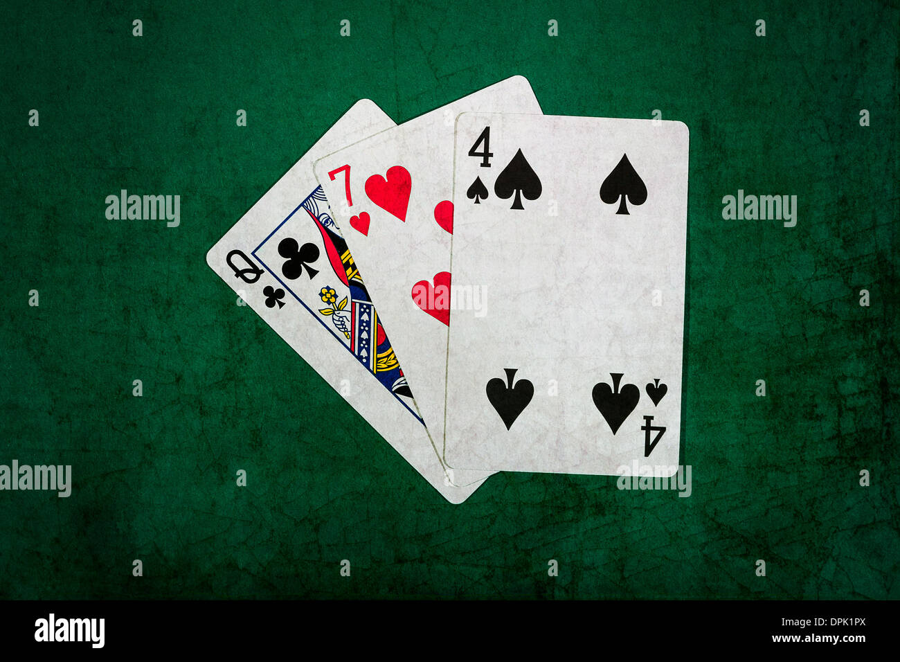 Vingt et un 7. Vue rapprochée des cartes formant la combinaison de blackjack vingt et un points. Banque D'Images