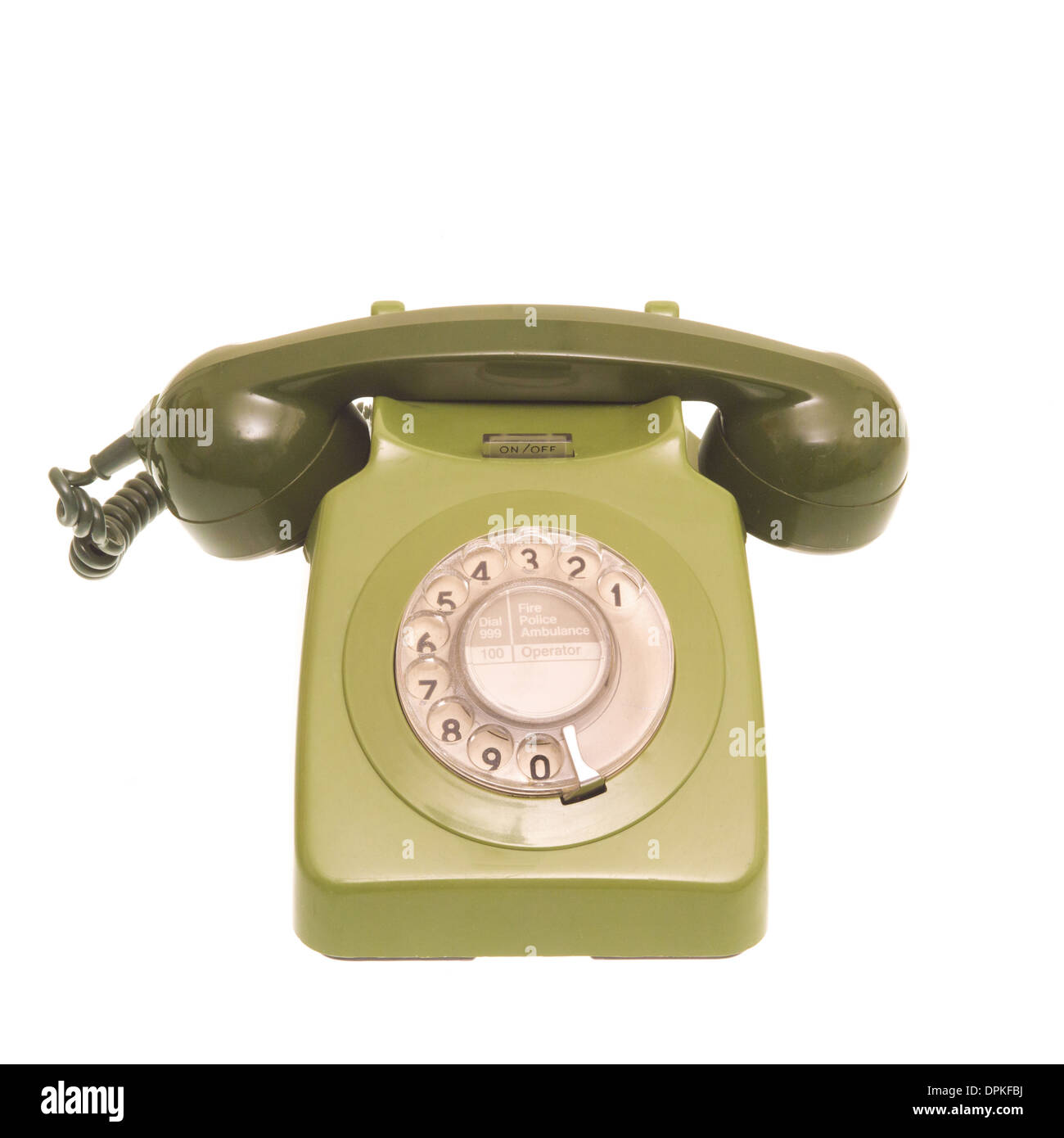 Téléphone GPO 746 de style rétro à deux tons vert Banque D'Images