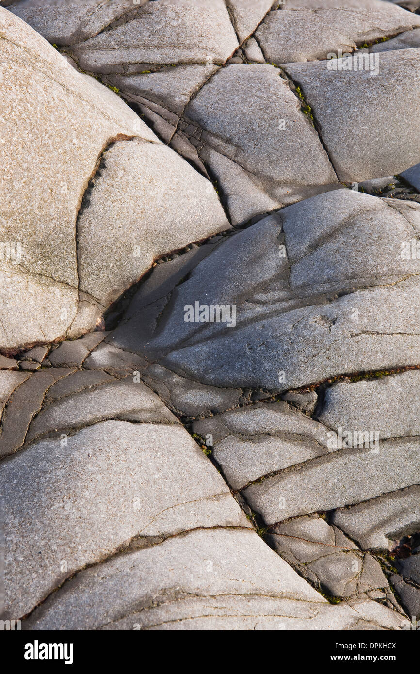 Détail de la géologie sur Welcombe Mouth à Cornwall, en Angleterre. Banque D'Images