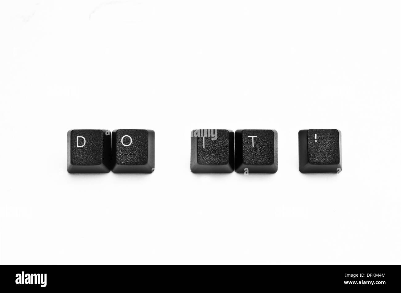 Mots créés avec clavier de l'ordinateur de boutons sur fond blanc Banque D'Images