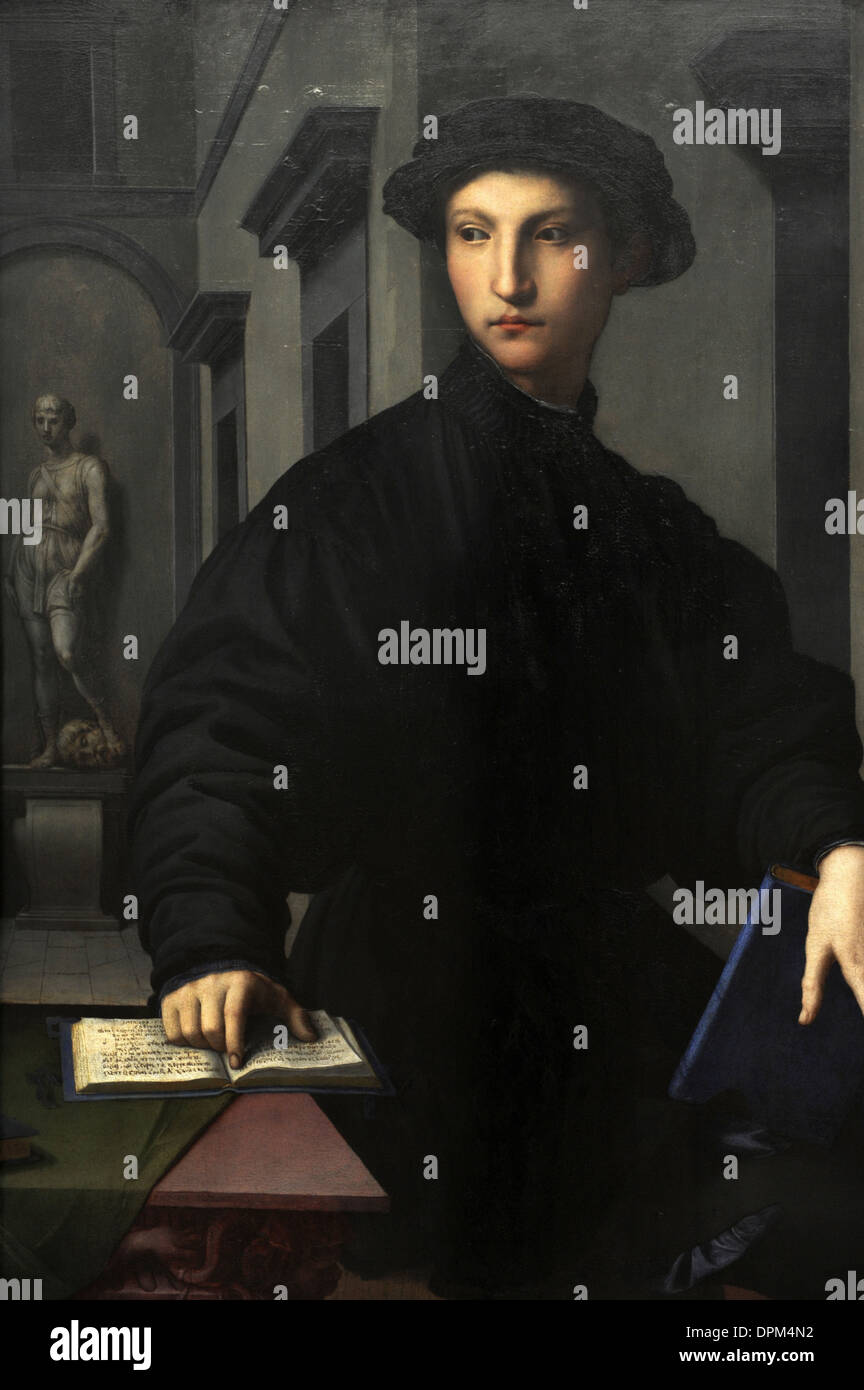 Ugolino Martelli (1519-1592). Aristocrate florentin. Portrait, 1536-1537, par Bronzino (Agnolo di Cosimo) (1503-1572). Banque D'Images