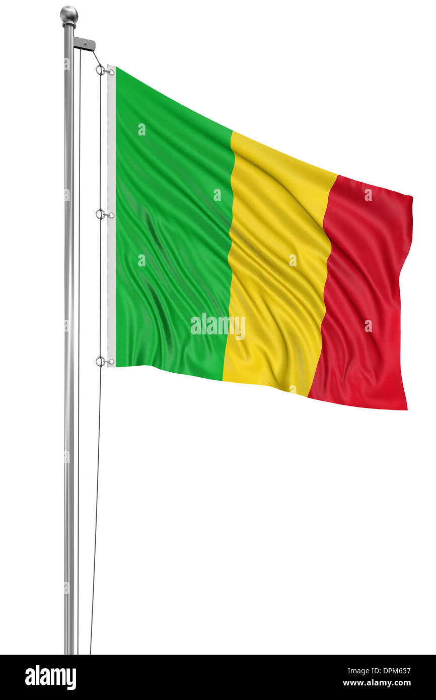 Drapeau de Mali 3D Banque D'Images