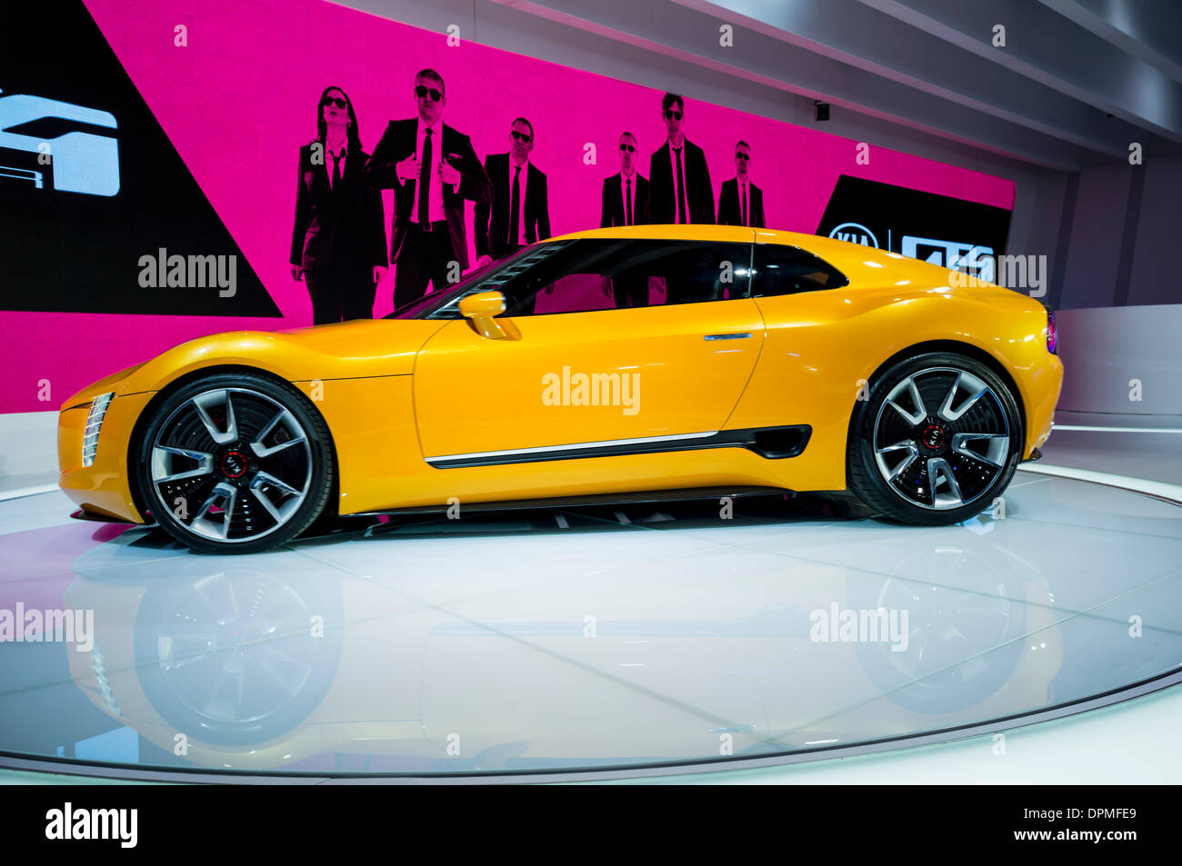 Detroit, Michigan, USA. 13 janvier 2014. North American International Auto Show, Kia GT4 Stinger concept au Salon de l'auto de Detroit 2014. Crédit : Joseph Heroun/Alamy Live News Banque D'Images