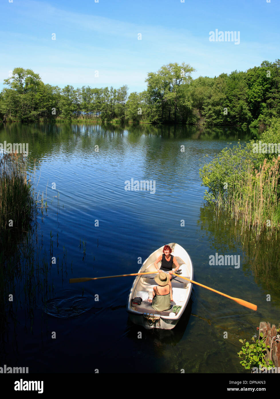 Schaalsee Lake, près de rameur Lassahn, Mecklembourg Poméranie occidentale, l'Allemagne, de l'Europe Banque D'Images