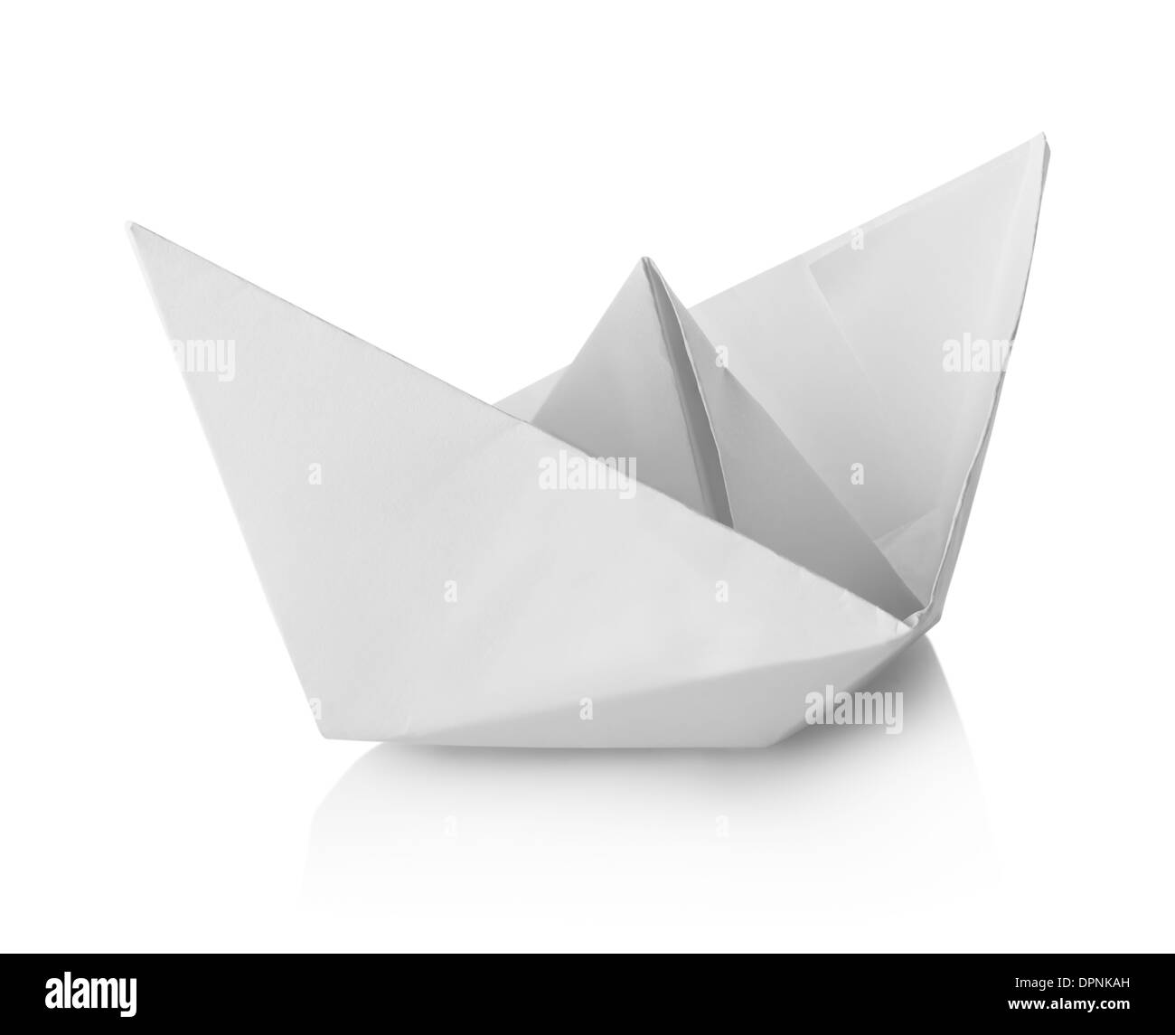 Papier blanc navire isolé sur fond blanc Banque D'Images