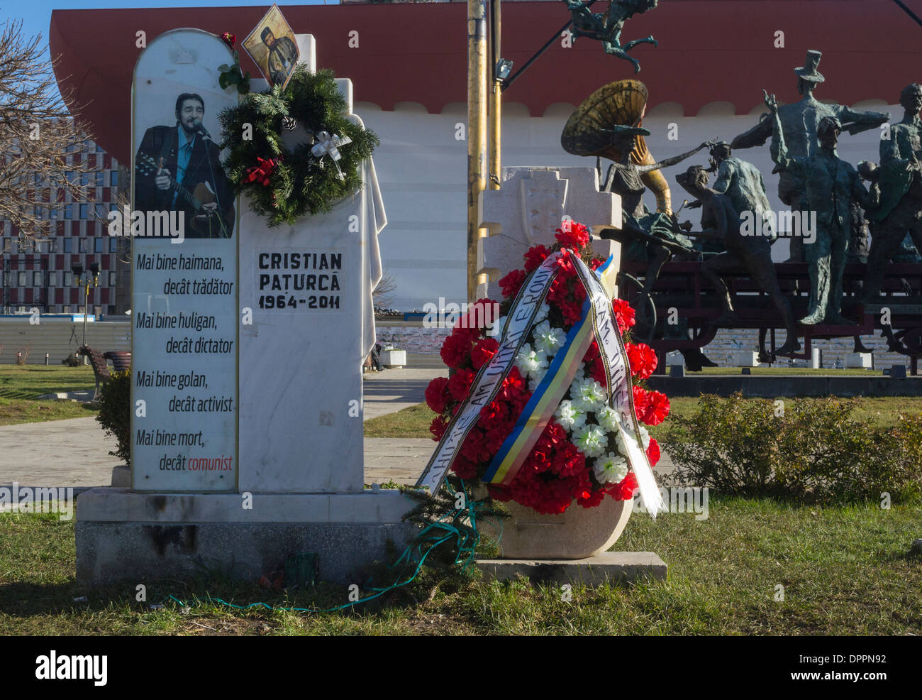 Cristian Paturca tombstone, le créateur de l'hymne des hooligans Banque D'Images