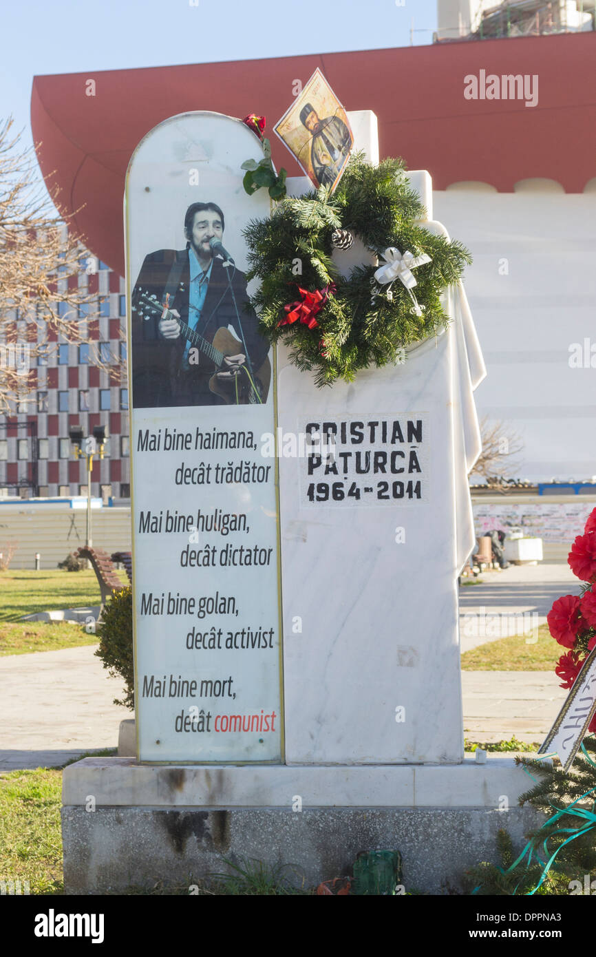 Cristian Paturca tombstone, le créateur de l'hymne des hooligans Banque D'Images