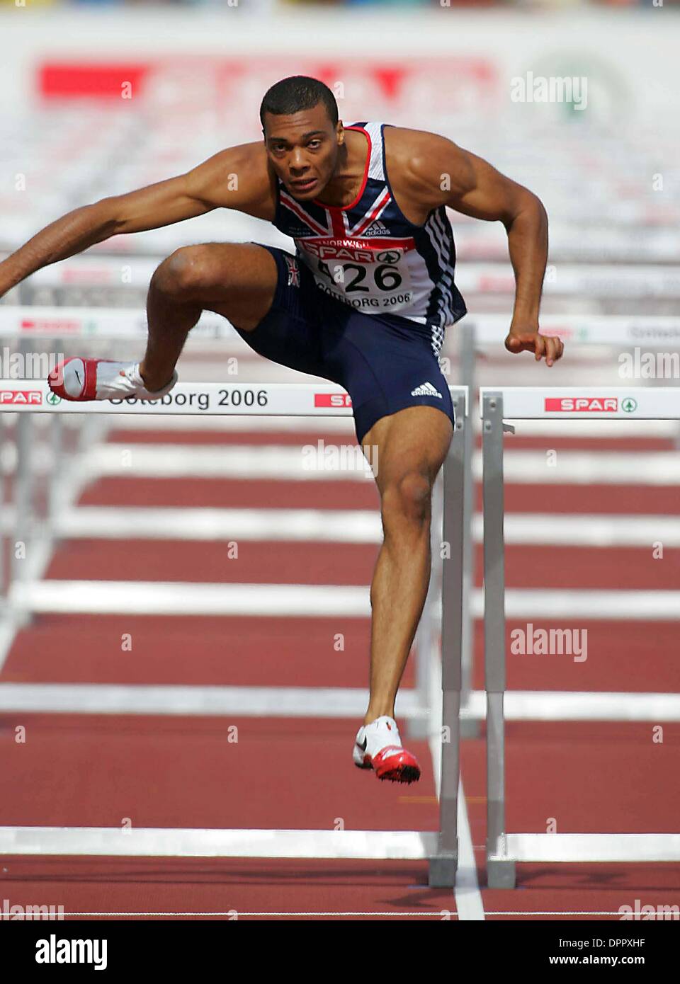 Le 11 août 2006 - Stade Ullevi, Goteborg, Suède - WILLIAM SHARMAN...Jour 5 championnats d'Europe d'ATHLÉTISME..WILLIAM SHARMAN.110 mètres haies.....08-11-2006.K49277. - Crédit photos(Image : © Photos Globe/ZUMAPRESS.com) Banque D'Images
