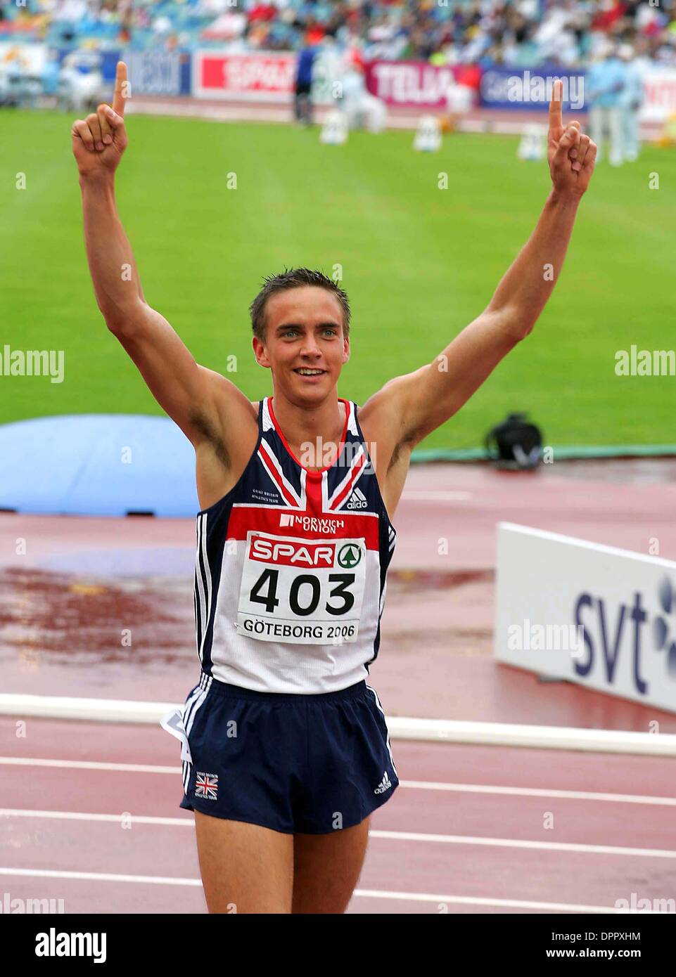 12 août 2006 - Stade Ullevi, Goteborg, Suède - SAM ELLIS REMPORTE LE BRONZE...Jour 7 championnats d'Europe d'ATHLÉTISME..SAM ELLIS REMPORTE LE BRONZE.800 MÈTRES....FINAL K49277 . - Crédit photos(Image : © Photos Globe/ZUMAPRESS.com) Banque D'Images