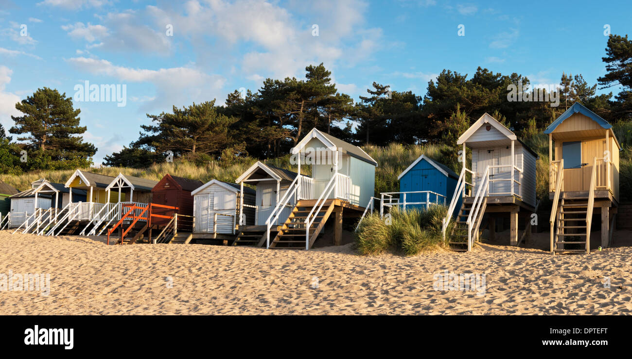 Cabines de plage de Wells-next-the-Sea, Norfolk, Royaume-Uni. Banque D'Images