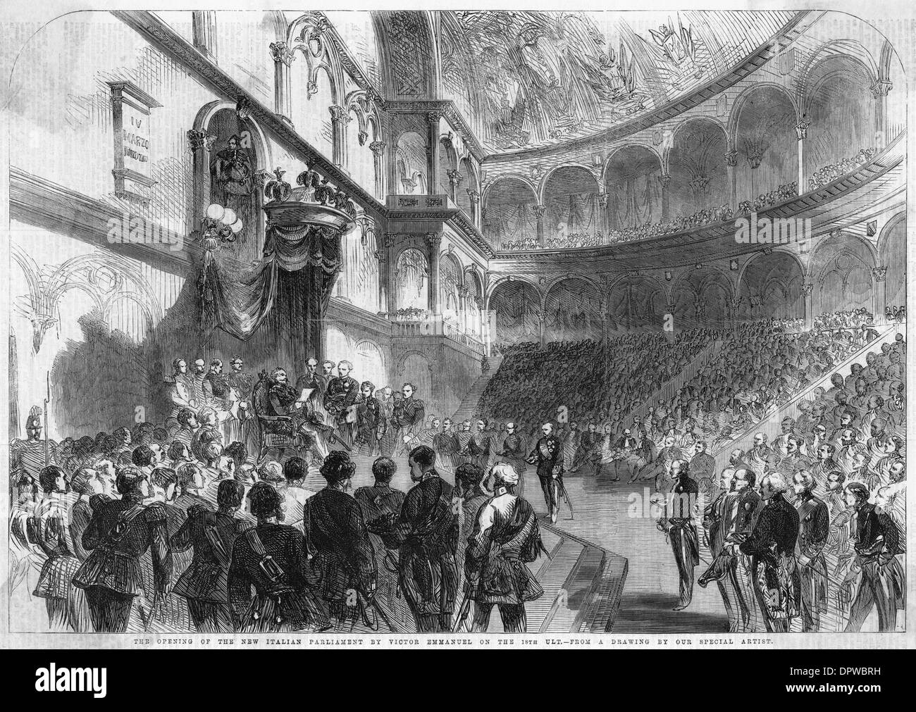 Le parlement de l'Italie 1861 Banque D'Images