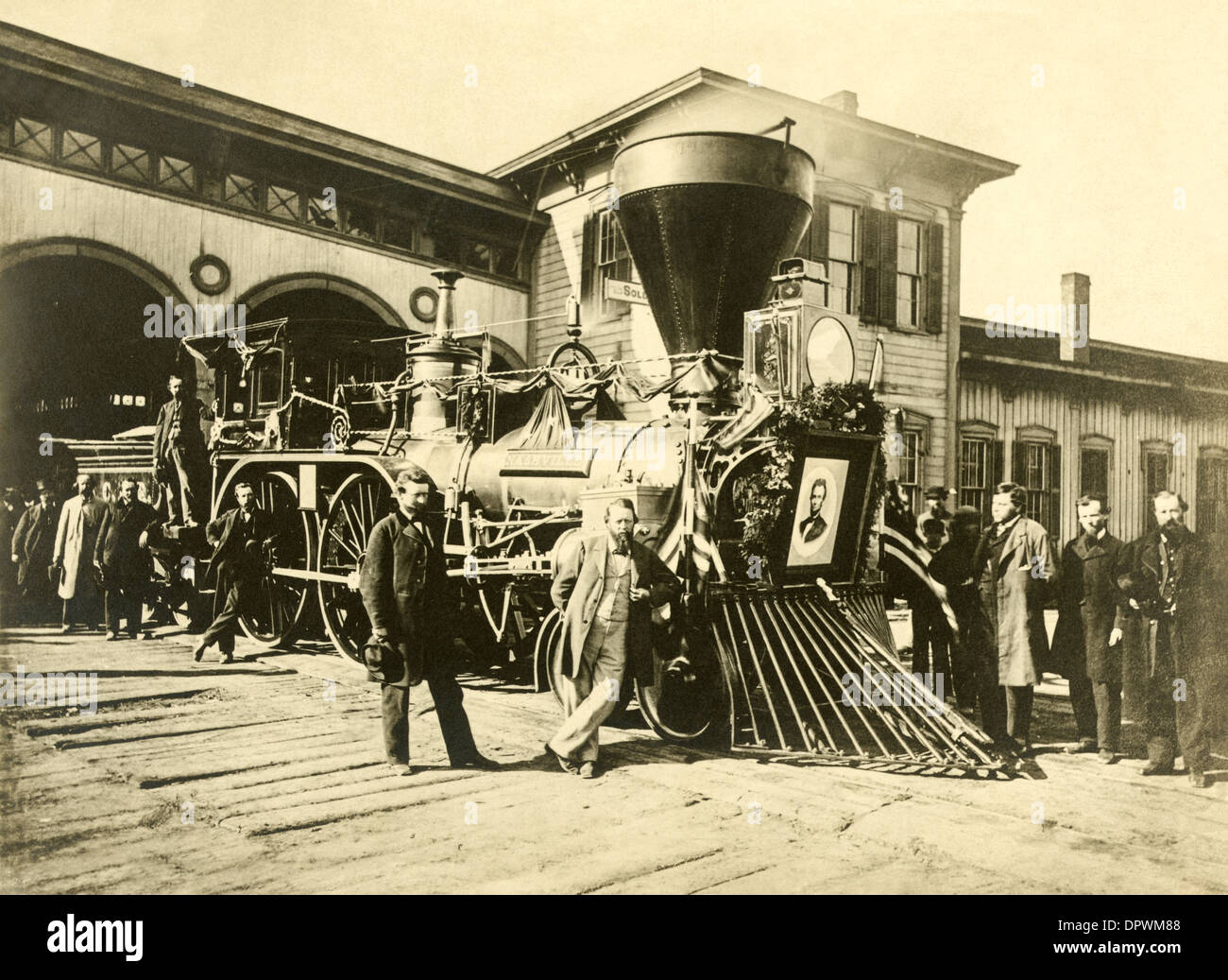 Abraham Lincoln (1809-1865) 16e président des États-Unis funeral train utilisé pour transporter son corps de Washington D.C. Banque D'Images