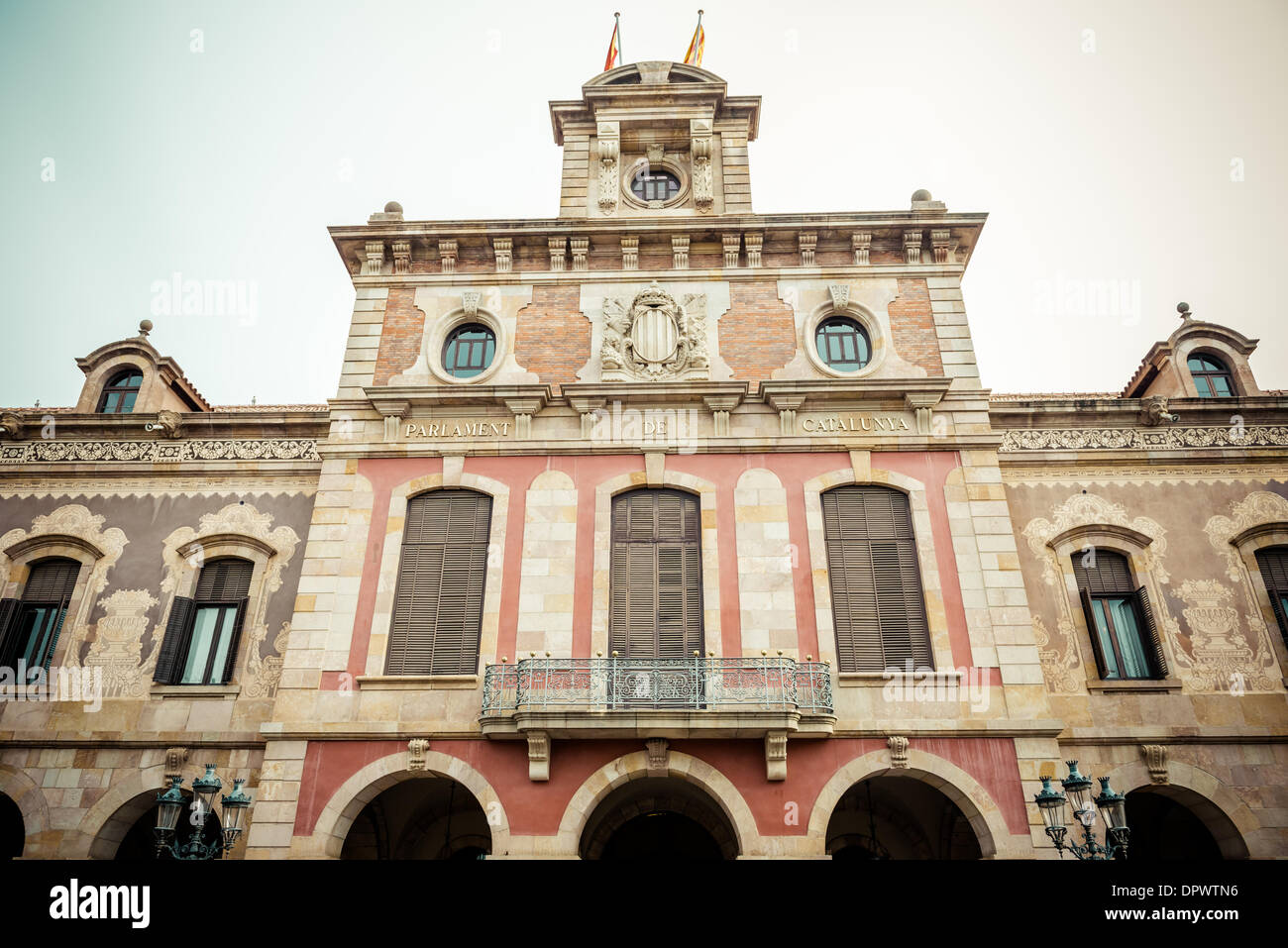 Barcelone, Espagne. 16 janvier 2014 : le parlement catalan dans le parc de la Ciutadella à Barcelone. Banque D'Images